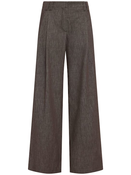 Brunello Cucinelli: 高腰宽腿牛仔裤