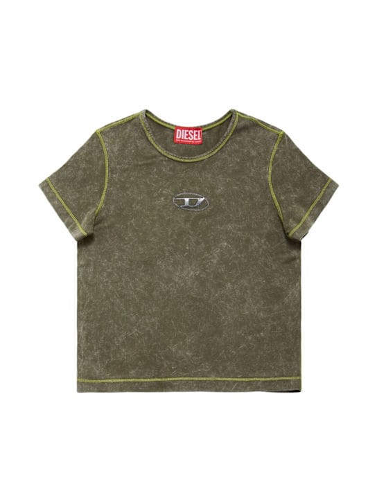 Diesel Kids: 棉质针织T恤衫，带logo