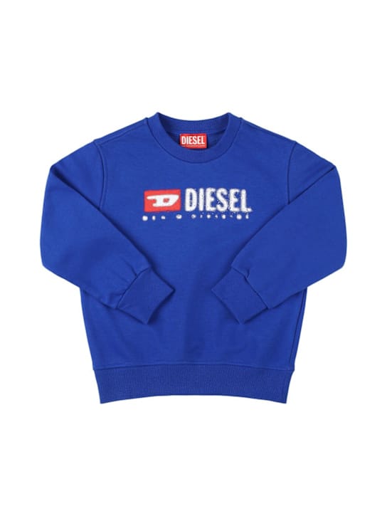 Diesel Kids: 带有标志的棉混纺圆领卫衣