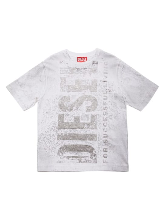 Diesel Kids: 带 logo 的棉质 T 恤