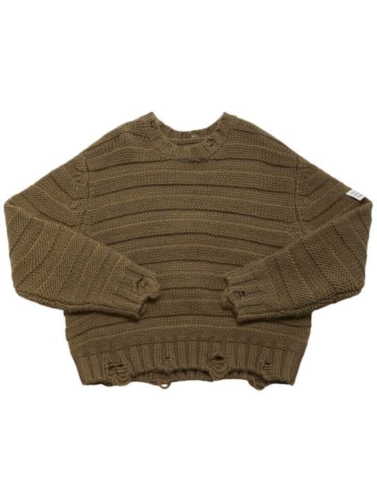 MM6 Maison Margiela: Jersey en mezcla de lana con efecto desgastado