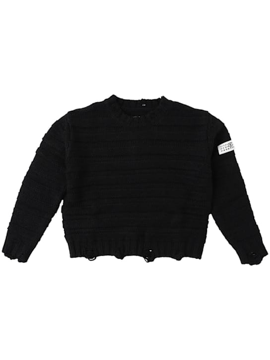 MM6 Maison Margiela: Jersey en mezcla de lana con efecto desgastado