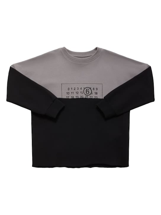 MM6 Maison Margiela: 双色棉质圆领卫衣