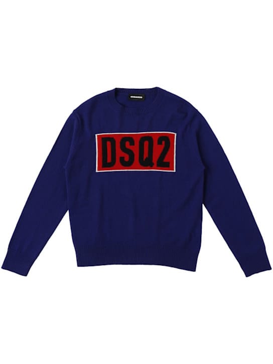 Dsquared2: Wollpullover mit Intarsien-Logo