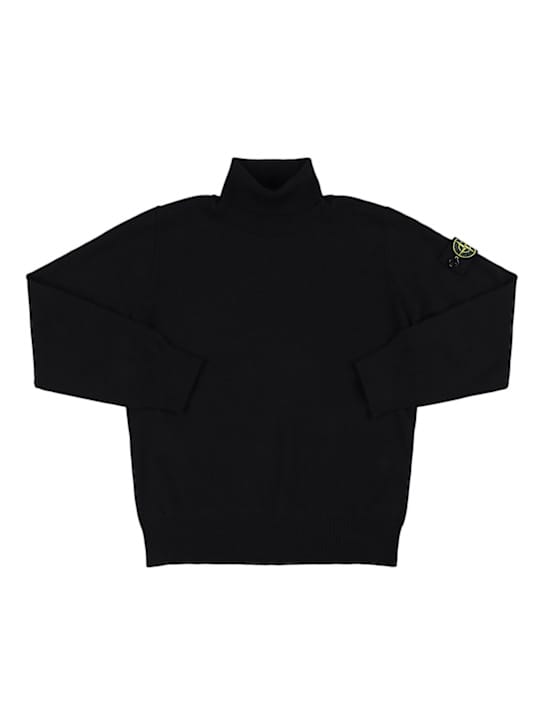 Stone Island Junior: Jersey de cuello vuelto en lana virgen