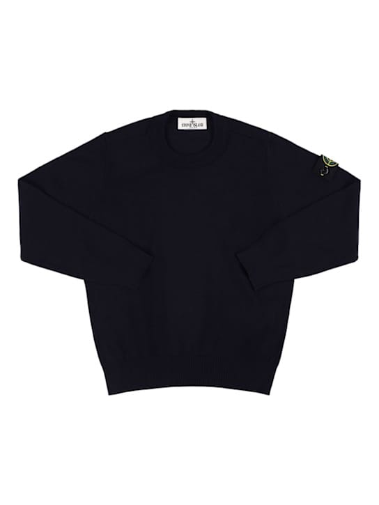 Stone Island Junior: Virgin wool sweater with badge