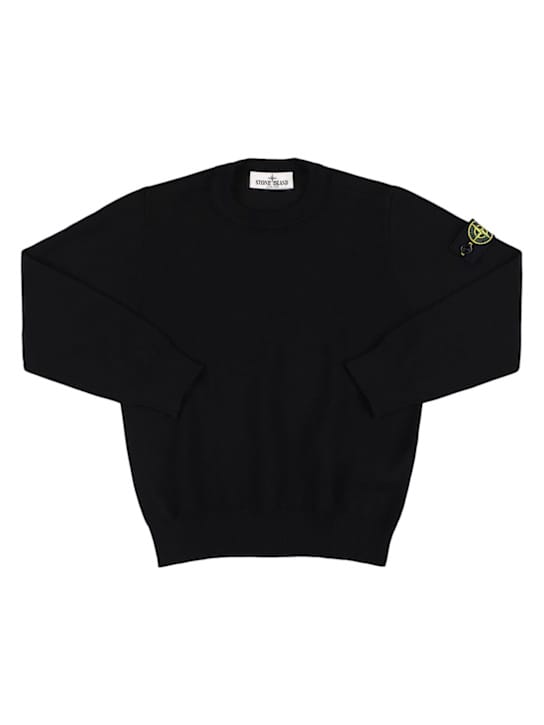 Stone Island Junior: Jersey de lana virgen con insignia