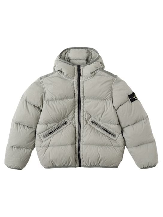 Stone Island Junior: 连帽尼龙羽绒外套