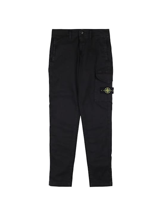 Stone Island Junior: 弹力棉布斜纹工装裤