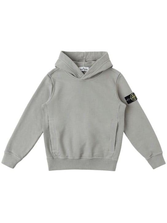 Stone Island Junior: 有机棉卫衣连帽衫