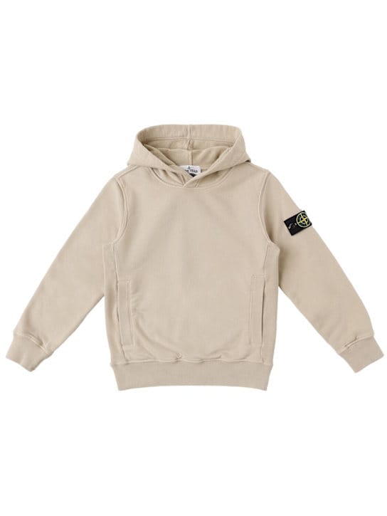 Stone Island Junior: 有机棉卫衣连帽衫