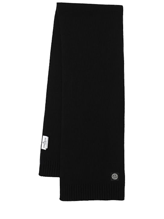 Stone Island Junior: 羊毛混纺针织围巾