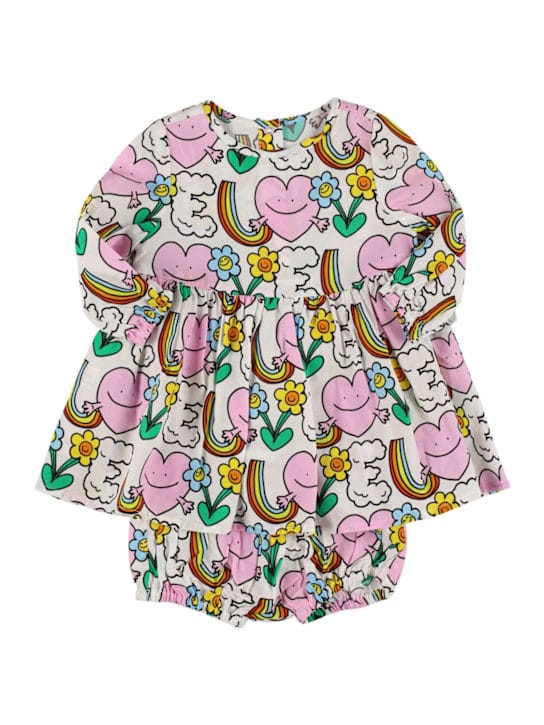Stella McCartney Kids: 印花粘胶连衣裙与尿布罩