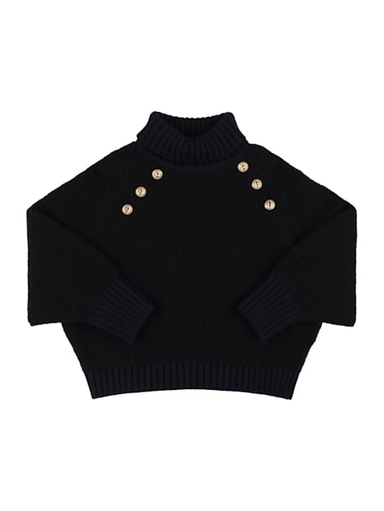 Balmain: 羊毛混纺针织高领毛衣
