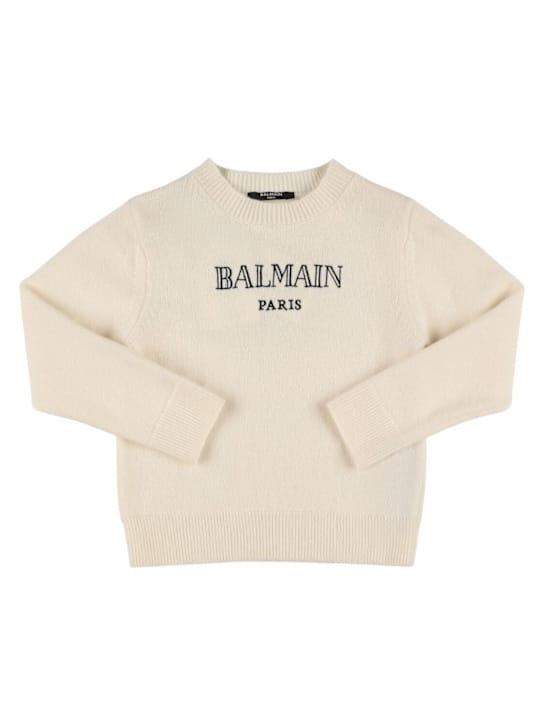 Balmain: Pullover aus Wollmischung mit Logo
