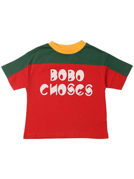 Bobo Choses: 有机棉T恤，印有徽标图案