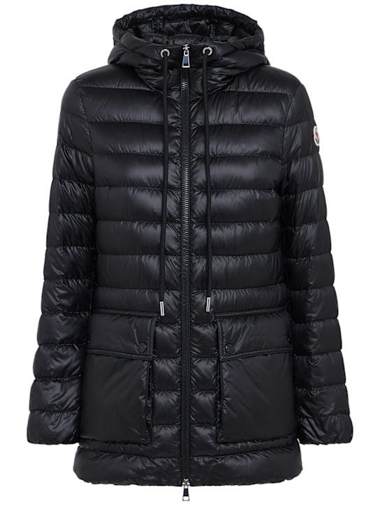 Moncler: 长款带帽子绗缝外套