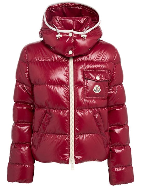 Moncler: 短款带帽羽绒夹克