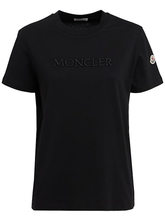 Moncler: 刺绣色调标志棉质T恤
