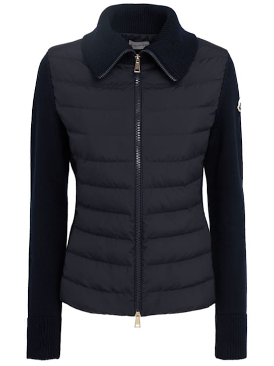Moncler: 带有罗纹领口的短夹克