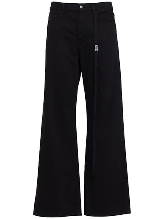 Ann Demeulemeester: 宽腿牛仔裤，带扣闭合