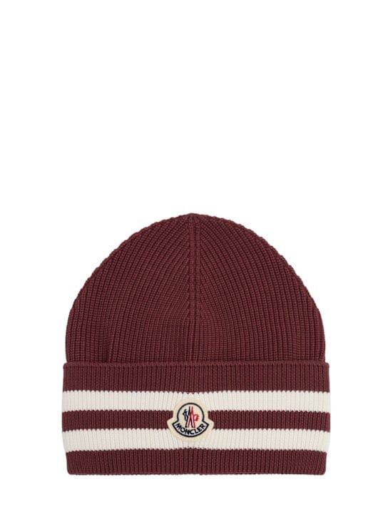Moncler: 条纹袖口针织帽