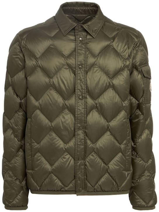 Moncler: 带领口的绗缝羽绒外套