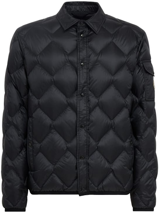 Moncler: 带领子的绗缝羽绒外套