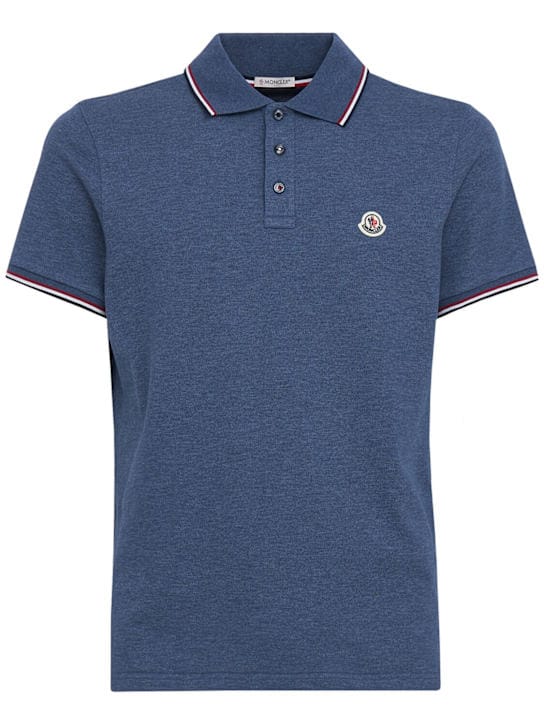 Moncler: 带罗纹领的 polo 衫