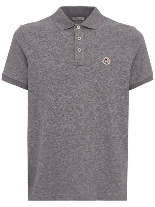 Moncler: 修身设计的带肋领 polo 衫