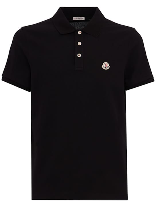 Moncler: 带有罗纹领的 polo 衫