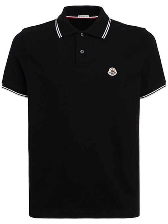 Moncler: 带罗纹领的 polo 衫