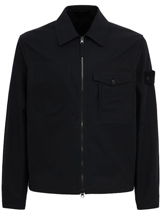 Stone Island: logo 棉质拉链外套衬衫