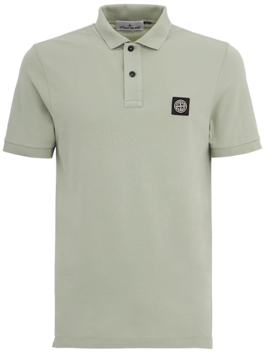 Stone Island: 修身的罗纹领 polo 衫