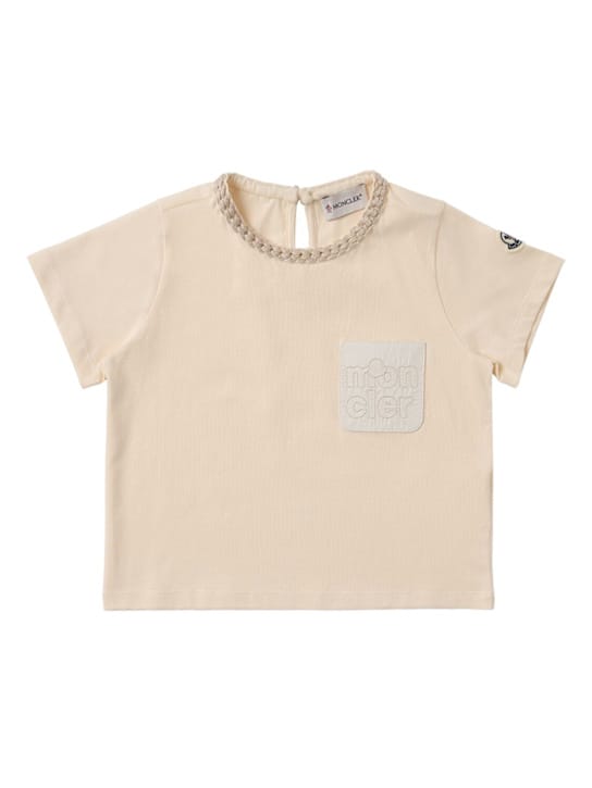 Moncler: Logo口袋棉质T恤