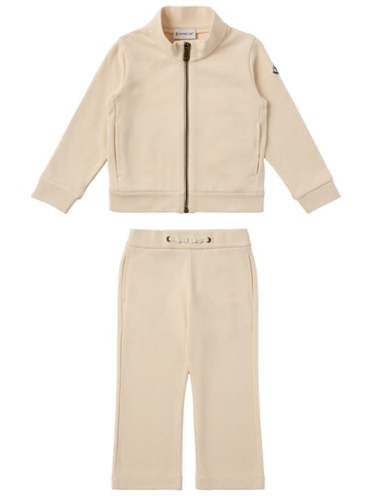 Moncler: Logo patch cotton tracksuit set