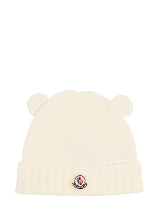 Moncler: 小羊毛针织帽，带小熊耳朵