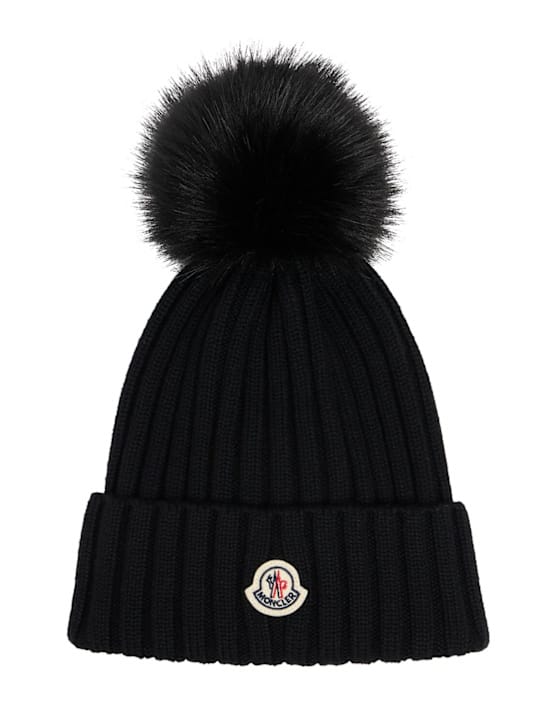 Moncler: 带球球的毛线帽