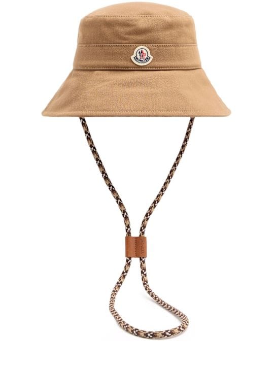Moncler: 带抽绳的桶帽