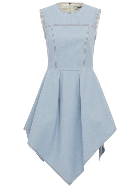 MSGM: Cotton denim handkerchief hem dress