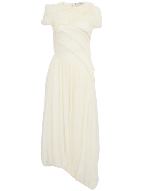 Magda Butrym: Long silk dress with ruffles