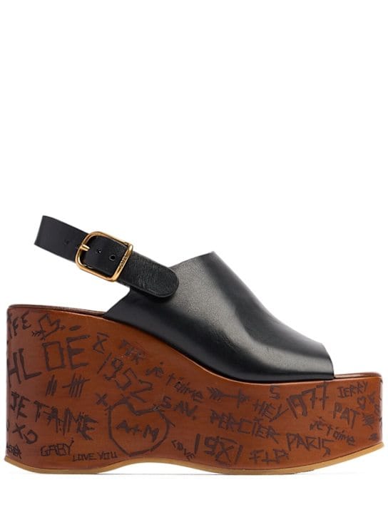 Chloé: 带有轮廓鞋底的坡跟凉鞋