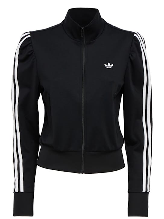 adidas Originals: 带拉链和蓬松袖子的连帽衫