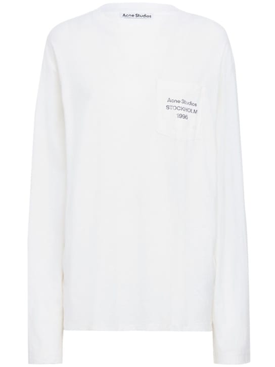 Acne Studios: Edden 长袖 T 恤，棉混合材料