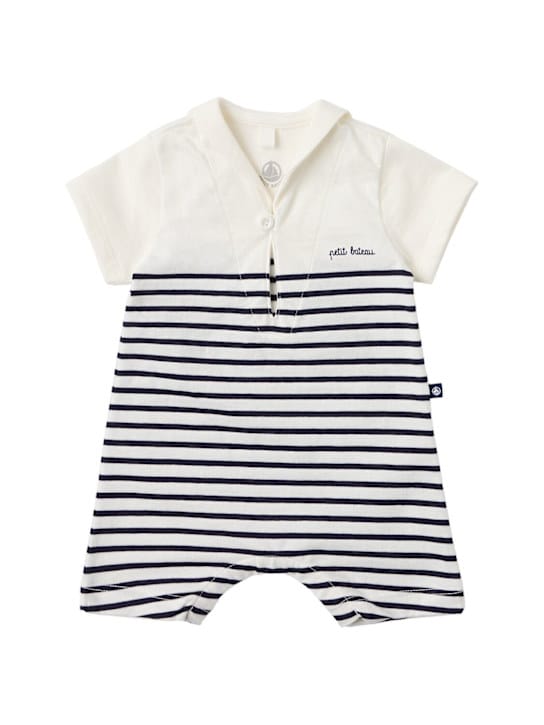 Petit Bateau: 水手印花棉质针织宝宝连体衣