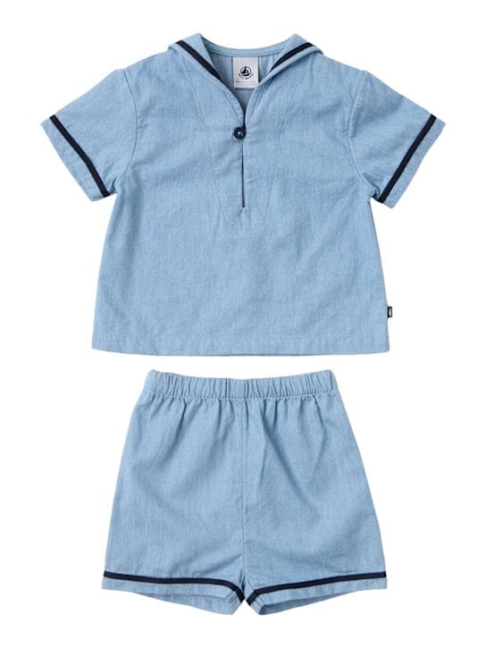 Petit Bateau: 棉质平纹布上衣和短裤