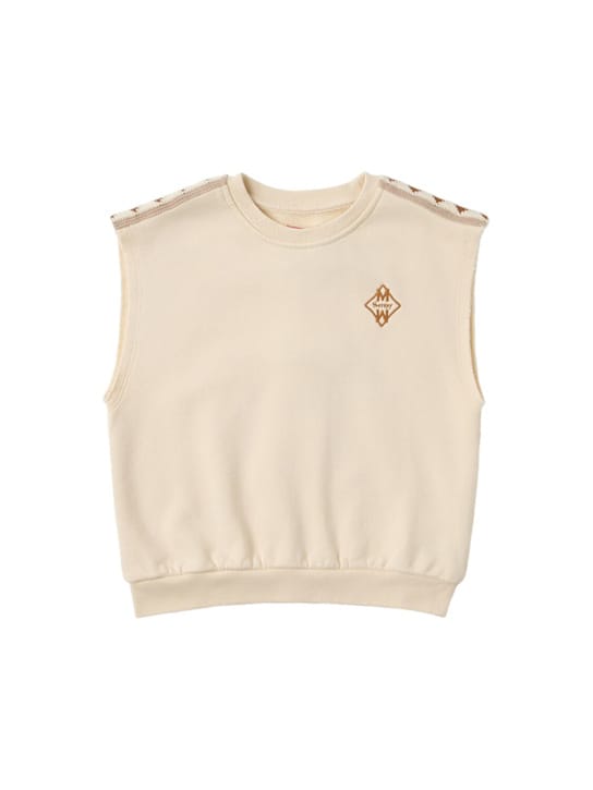 MORNING MESS THERAPY: Gilet in cotone con intarsio