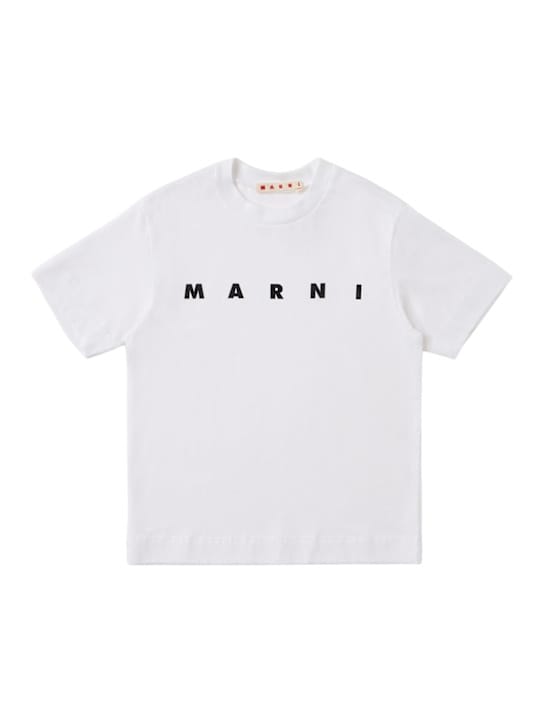 Marni Junior: 棉质 logo T恤