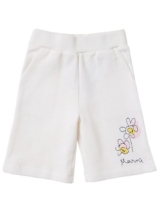 Marni Junior: Flower detail cotton shorts