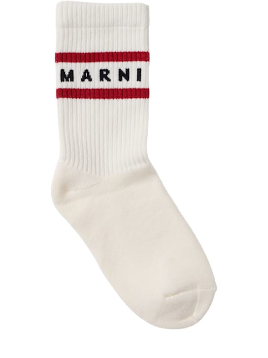 Marni Junior: 印花棉混纺袜子